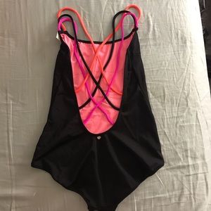 PINK Black One Piece Swim Suit